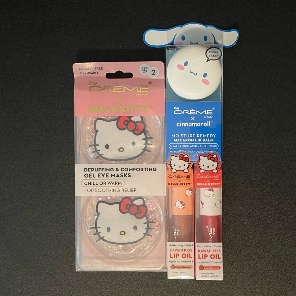 THE CREME SHOP SANRIO HELLO KITTY CINNAMOROLL EYE LIP BEAUTY PERSONAL CARE LOT
